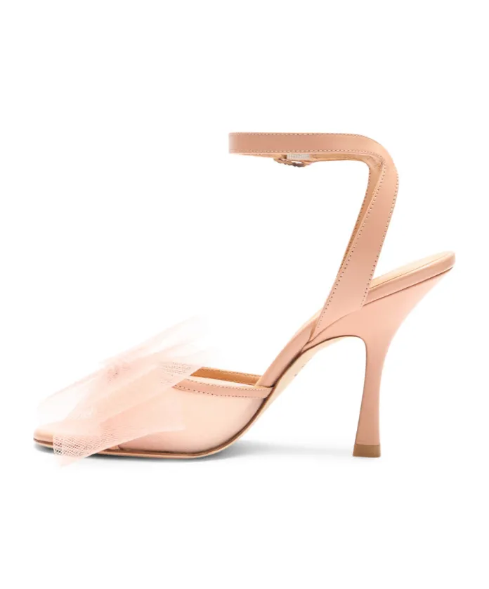 100Mm Blushing Bow Sandals