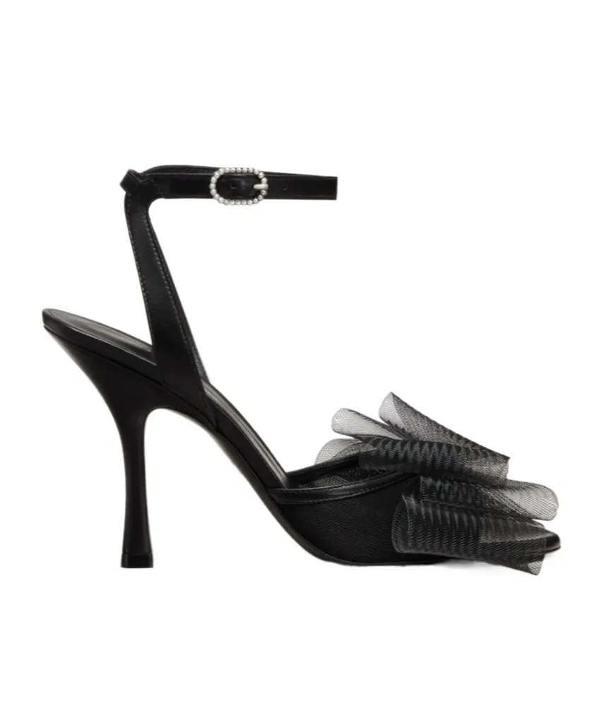 100Mm Blushing Bow Sandals