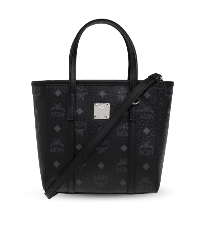 Mcm Monogrammed Logo Plaque Tote Bag