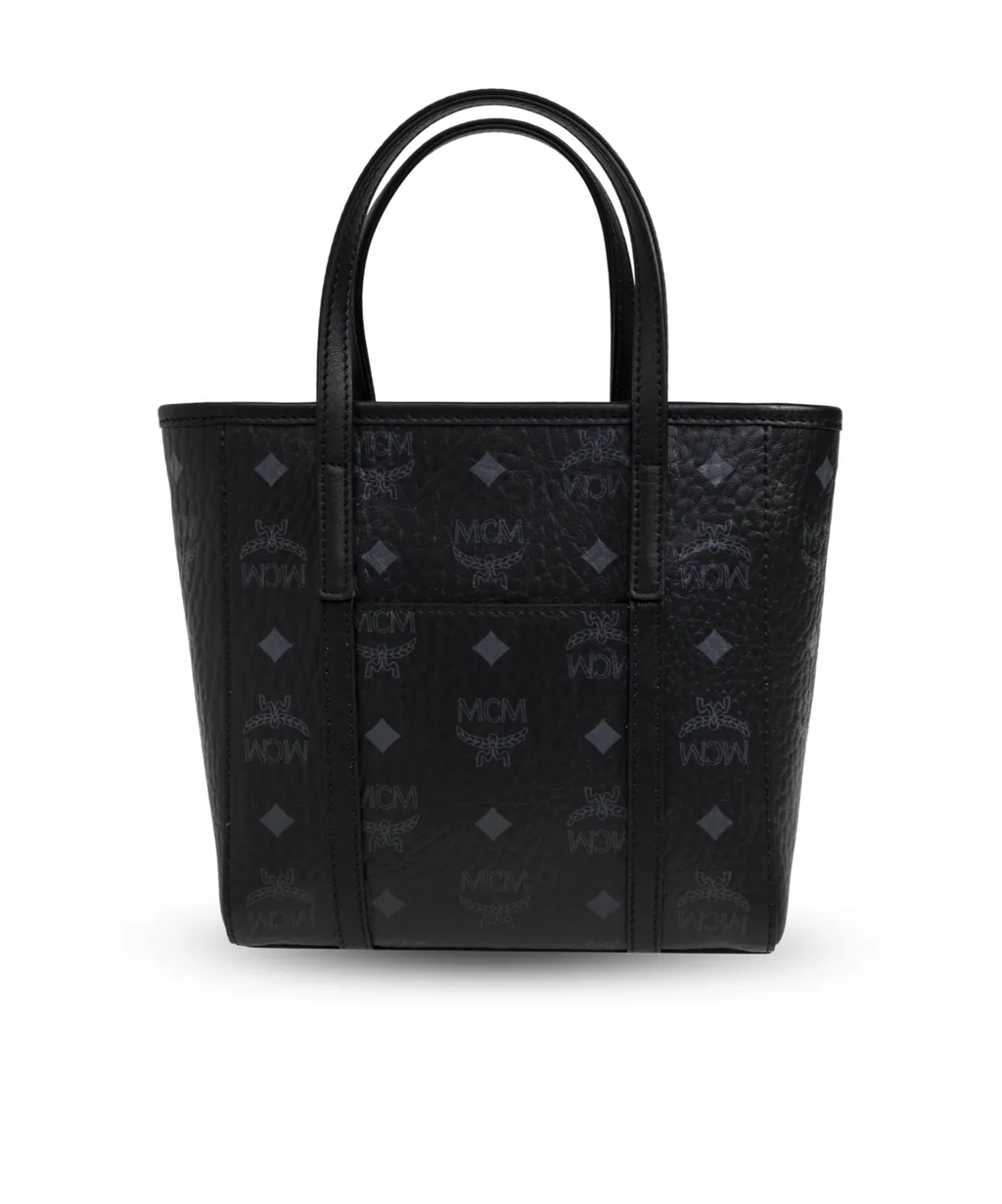Mcm Monogrammed Logo Plaque Tote Bag