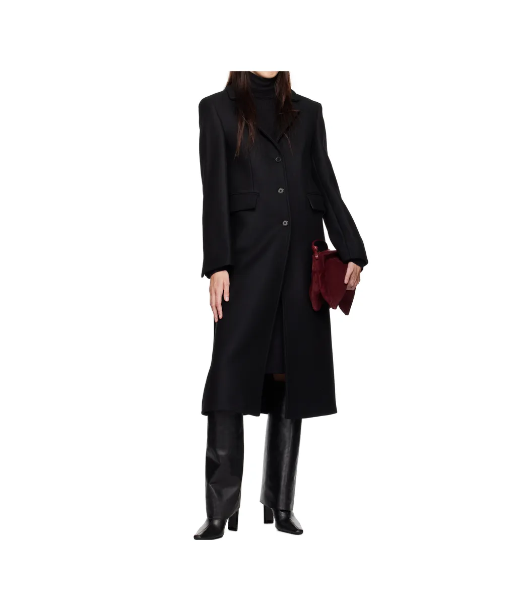 Long-Sleeved Button-Down Coat