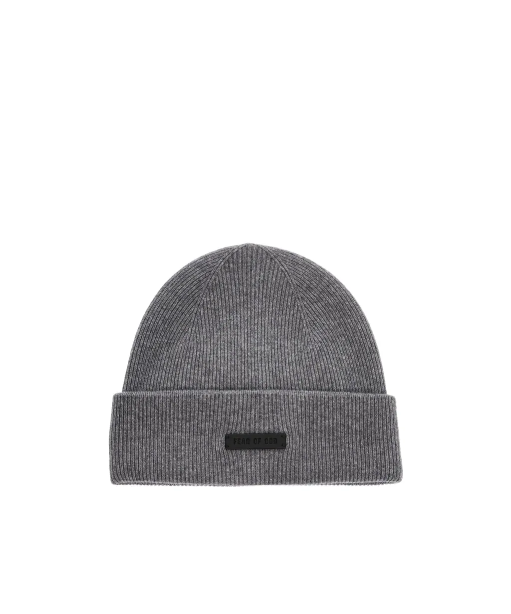 Fear Of God Logo Patch Ribbed Knit Beanie