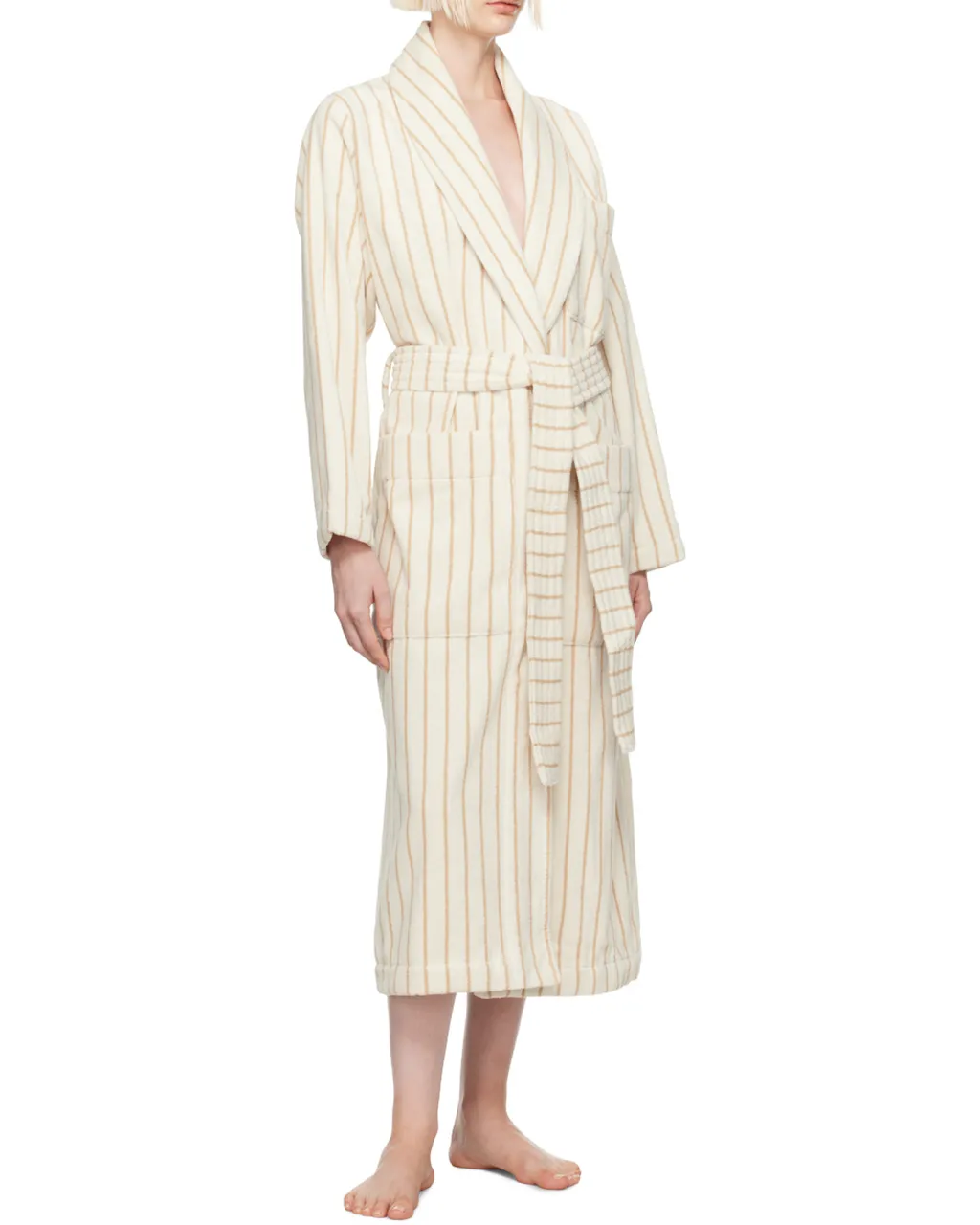 Striped Long-Sleeved Bathrobe