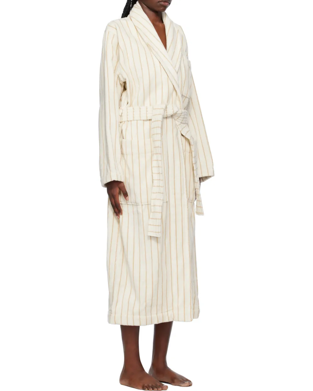 Striped Long-Sleeved Bathrobe