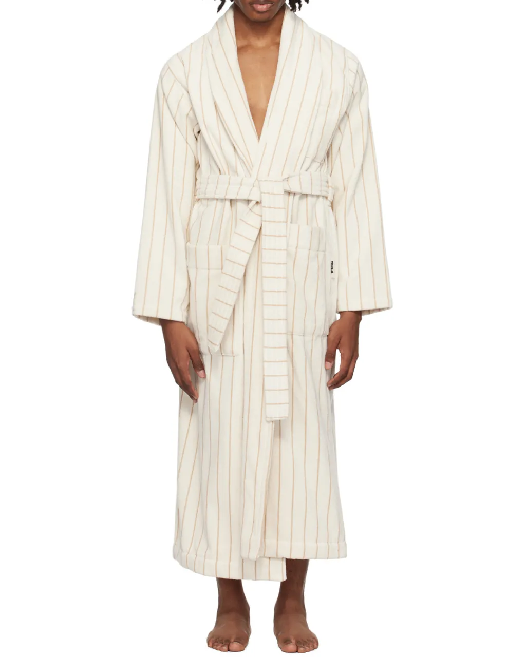 Striped Long-Sleeved Bathrobe