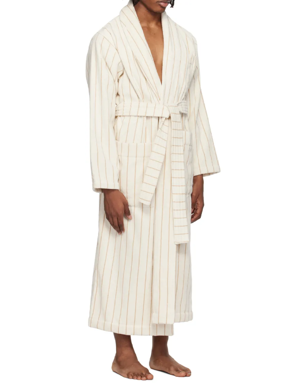 Striped Long-Sleeved Bathrobe