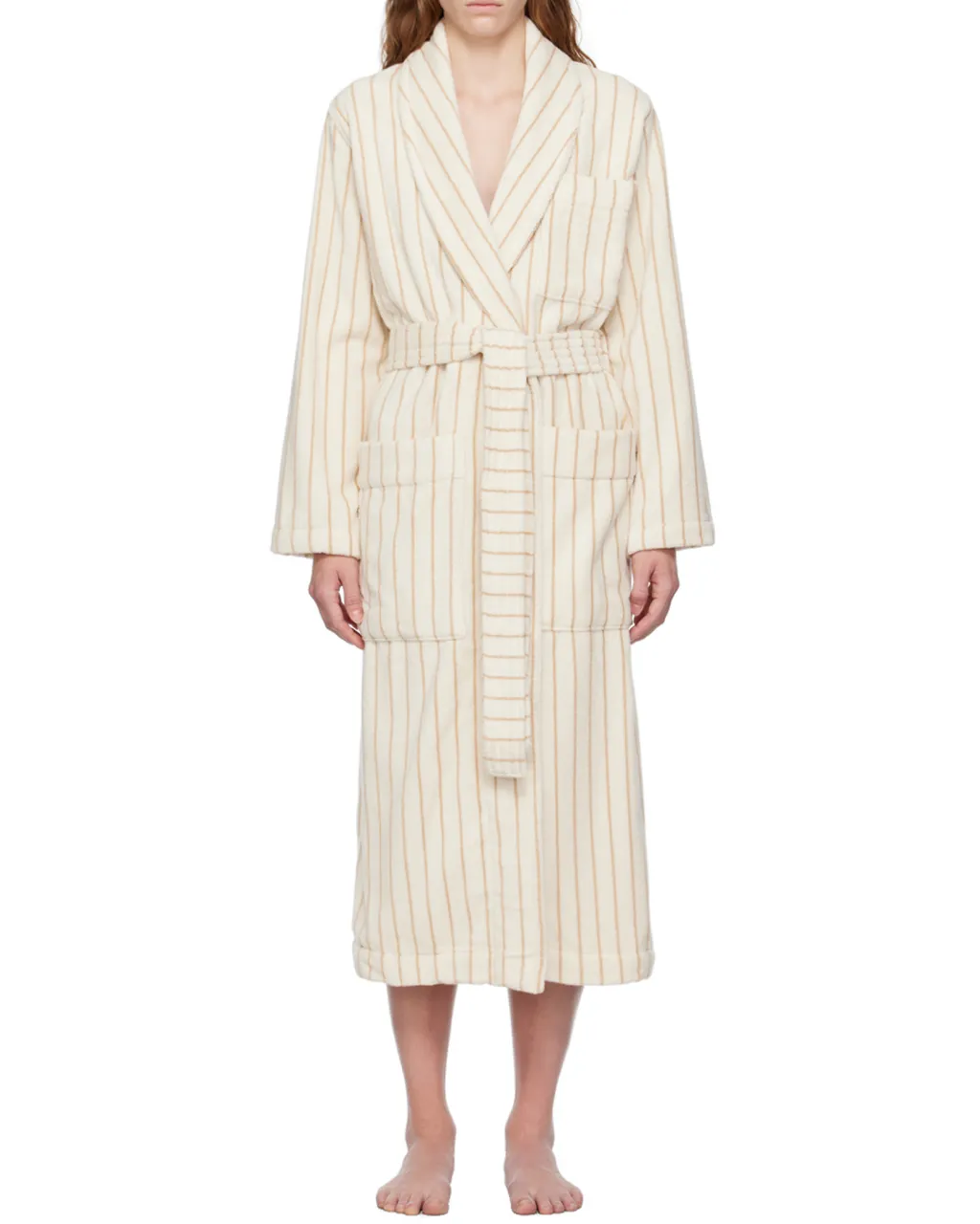 Striped Long-Sleeved Bathrobe