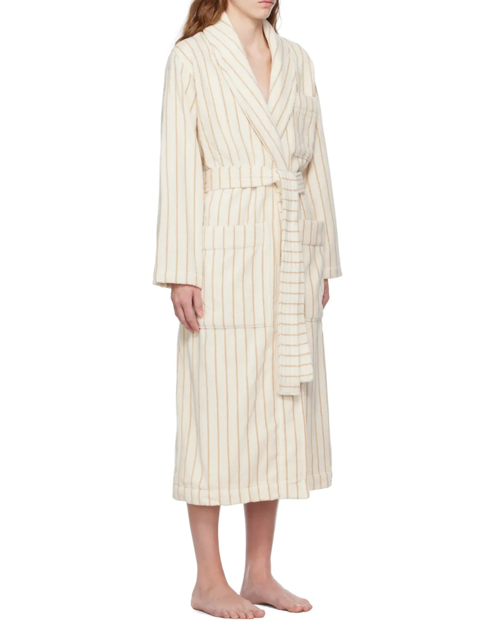 Striped Long-Sleeved Bathrobe