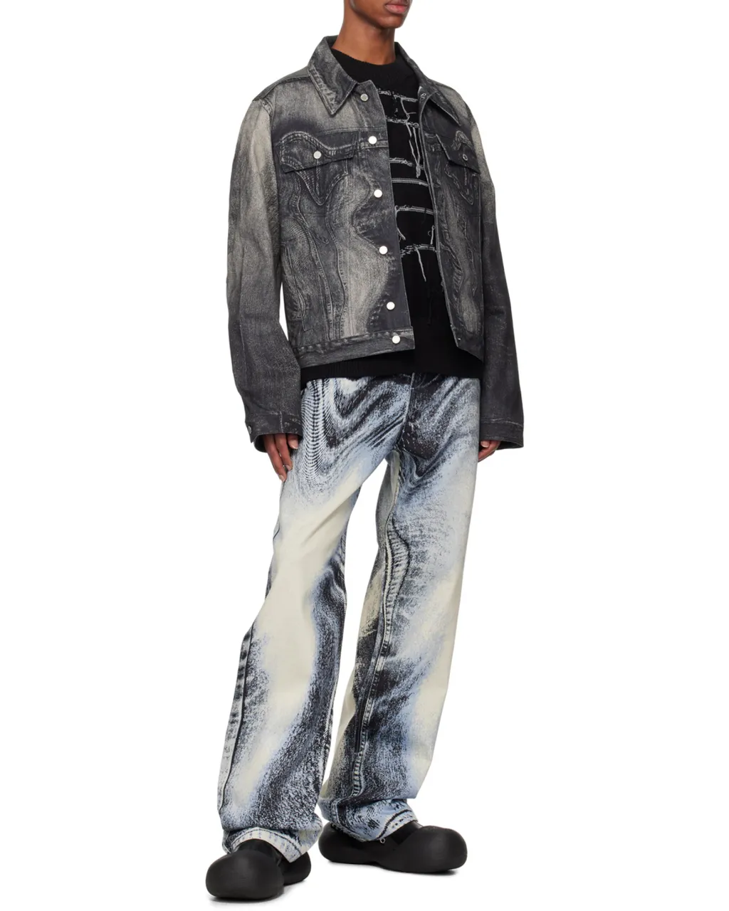 Swirl-Print Denim Jacket