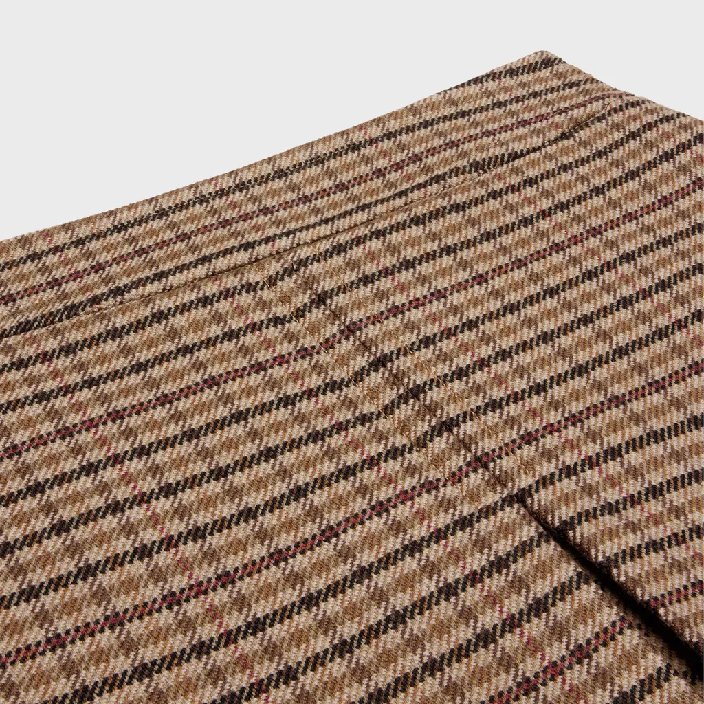Trapeze Mini Skirt In Double Face Check Wool