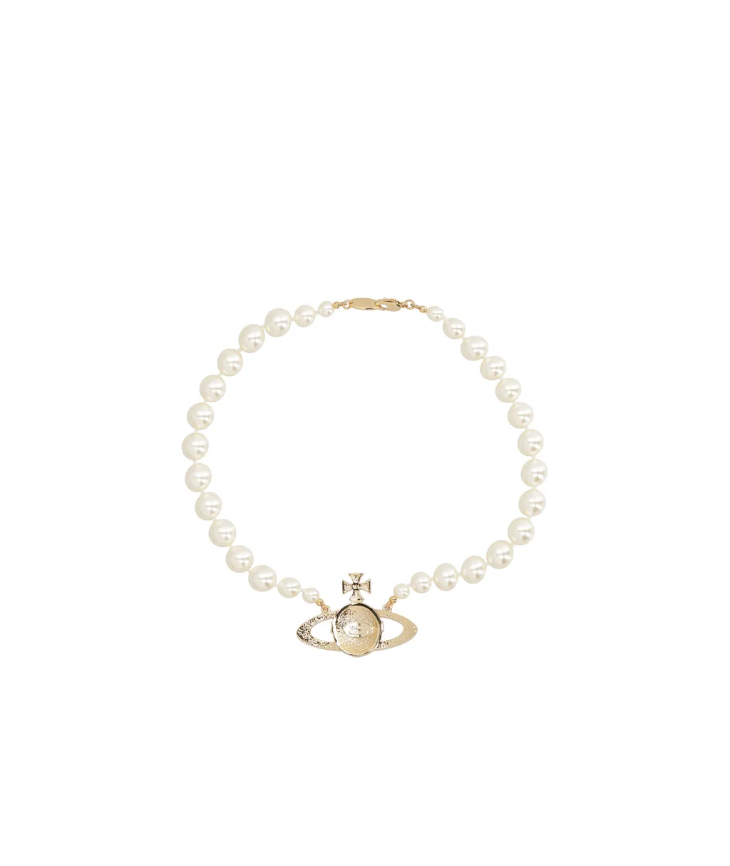 Bas Relief Pearl-Chain Choker