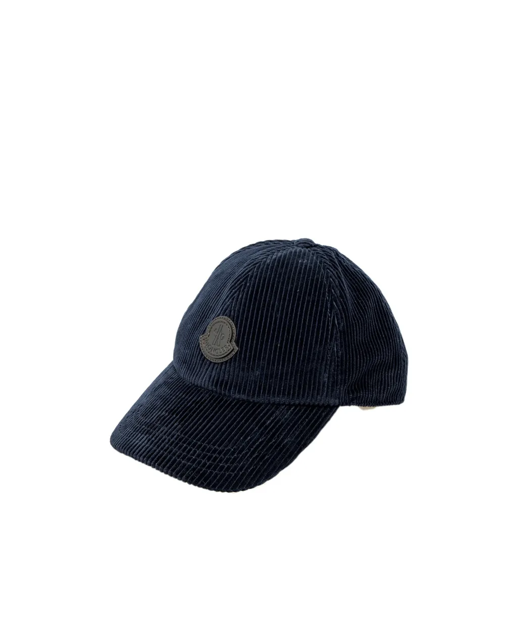 Moncler Logo Patch Corduroy Baseball Cap