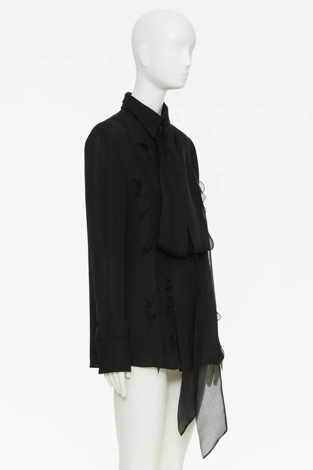 Valentino Pussy-Bow Long-Sleeved Shirt