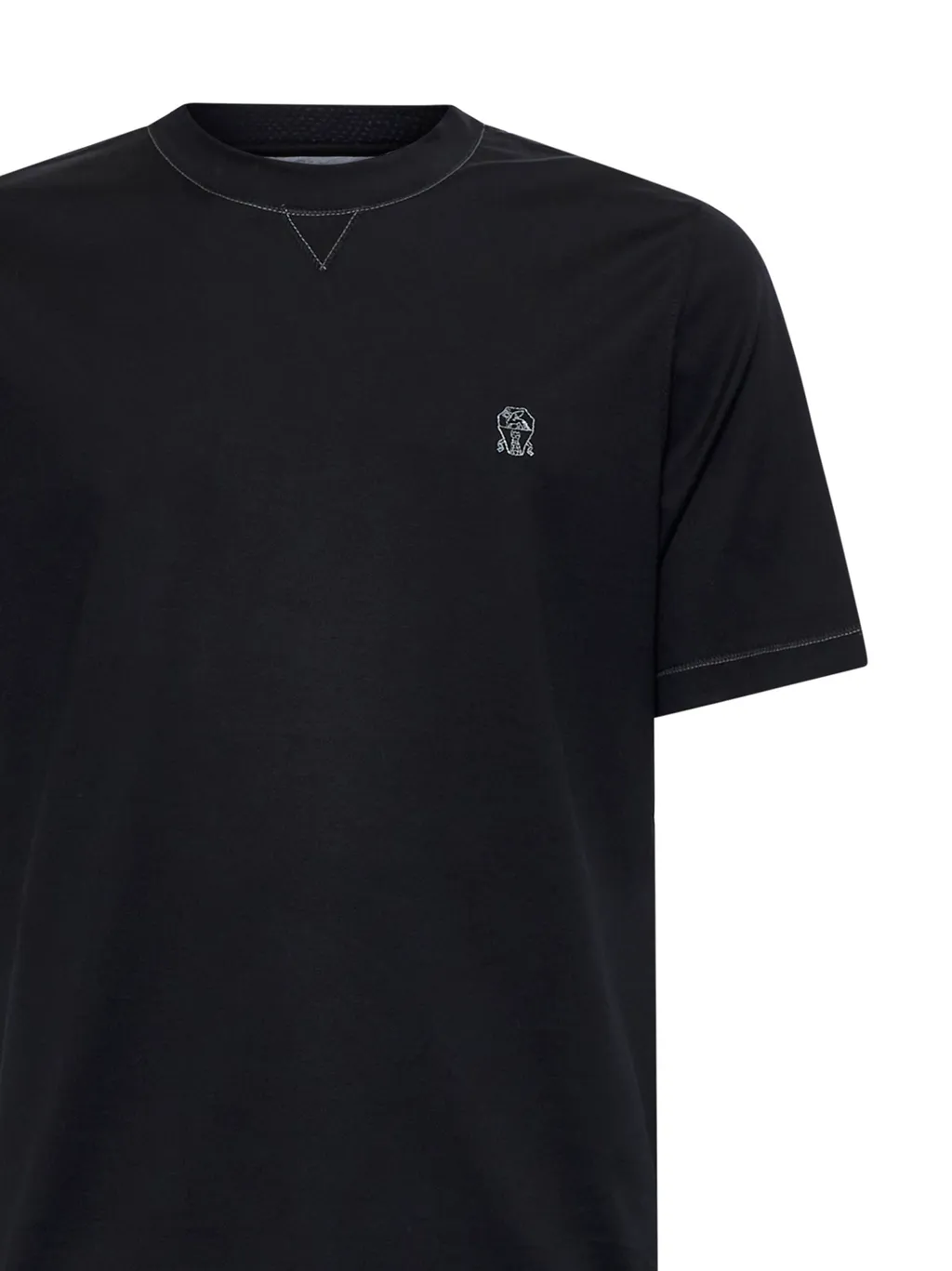 Brunello Cucinelli Logo Embroidered Crewneck T-Shirt