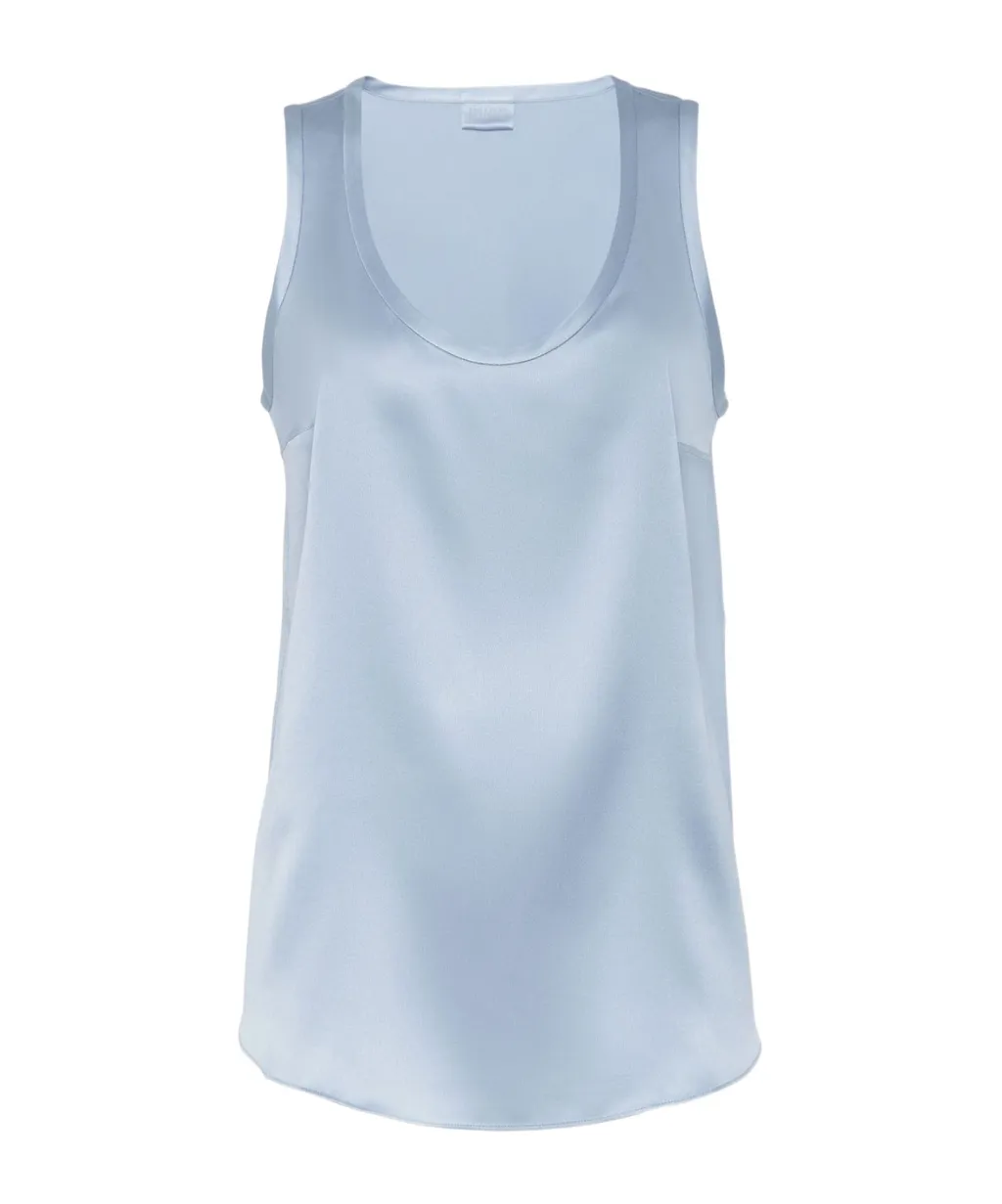 Brunello Cucinelli Sleeveless Curved Hem Blouse