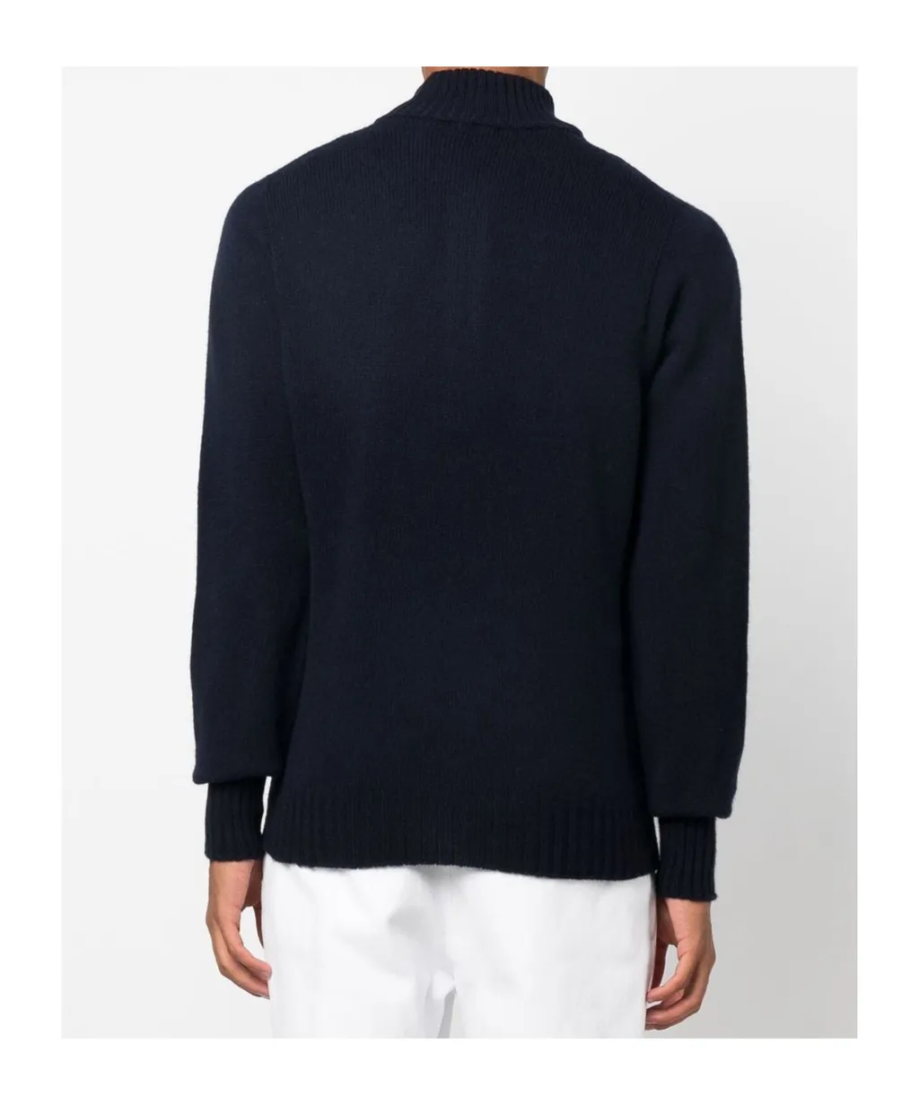 Zip-Front Knitted Jumper