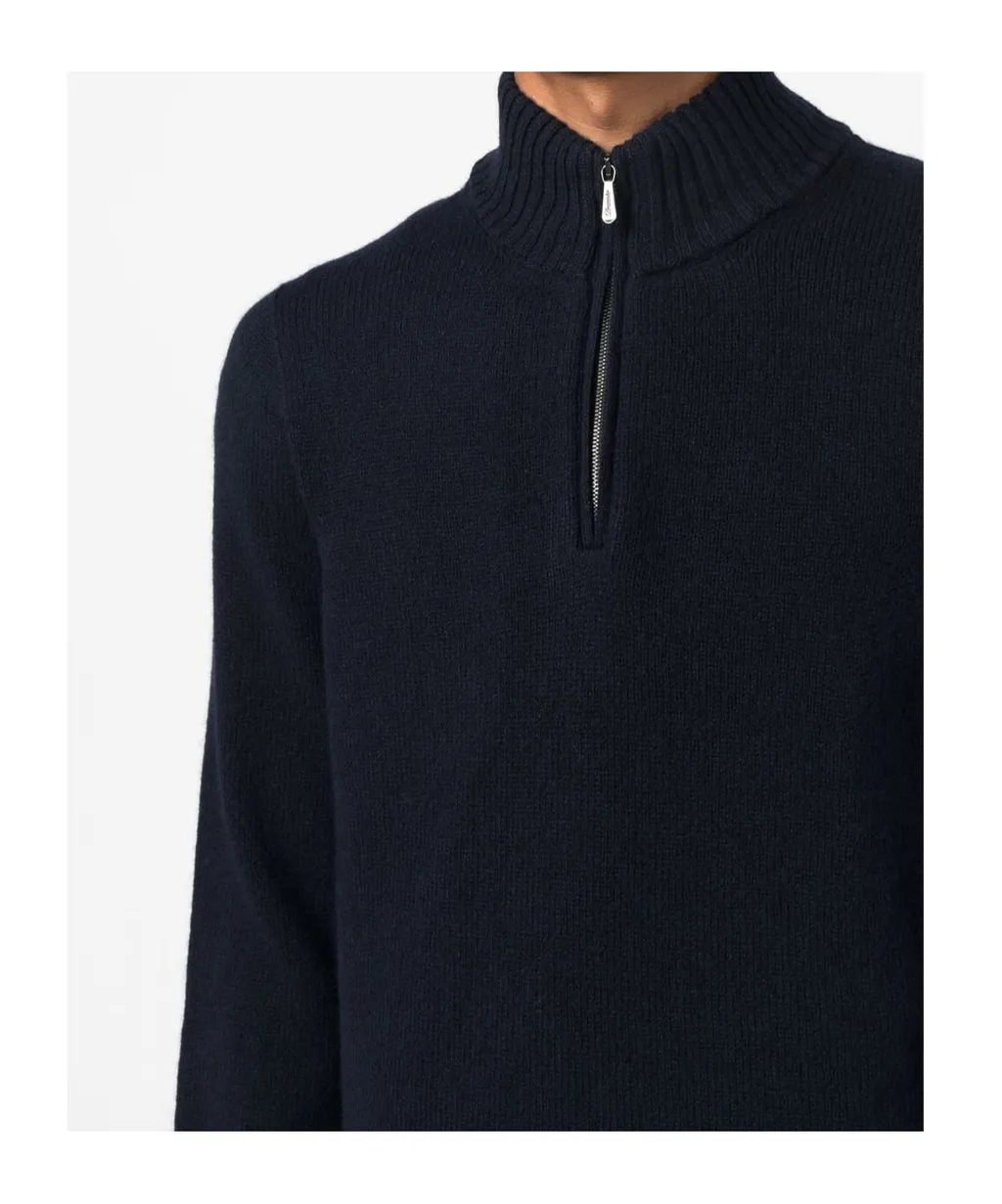 Zip-Front Knitted Jumper