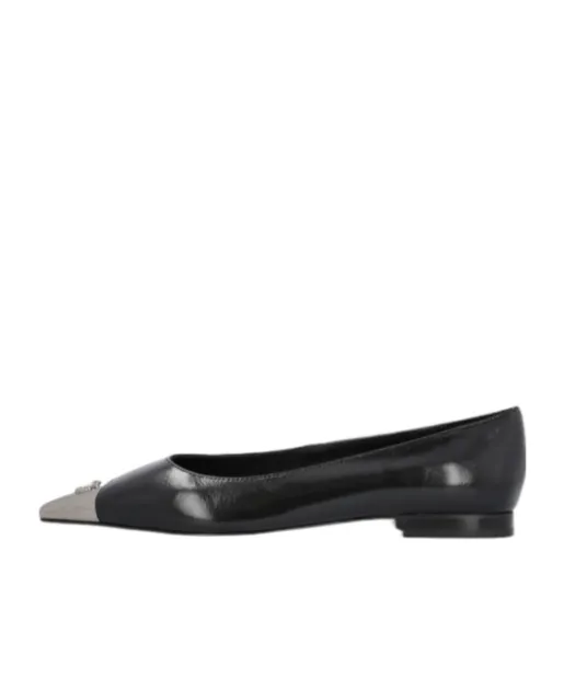 Toe-Embellished Leather Ballerina Shoes