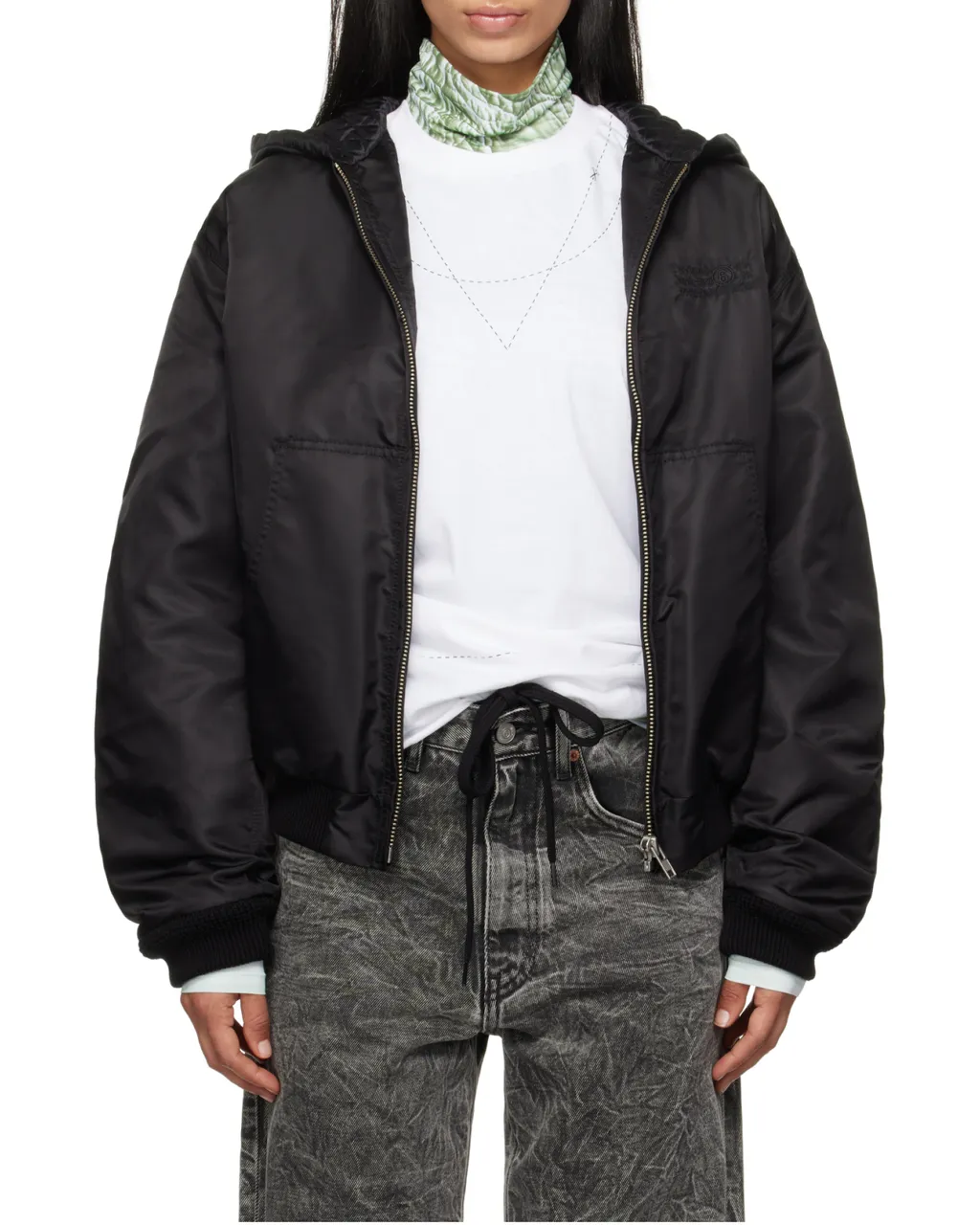 Mm6 Maison Margiela Zip-Up Hooded Jacket