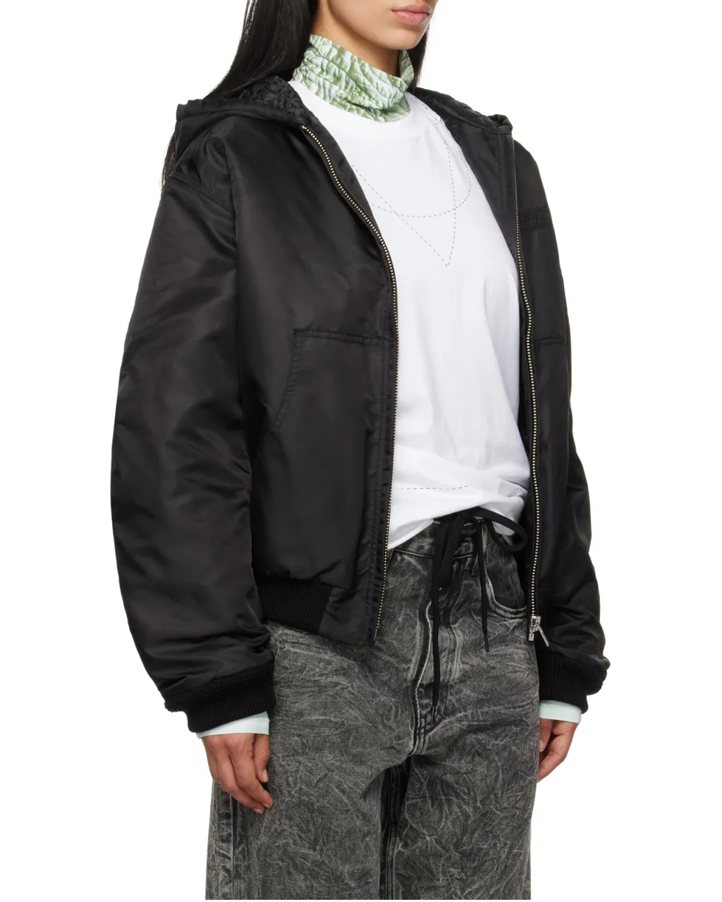 Mm6 Maison Margiela Zip-Up Hooded Jacket