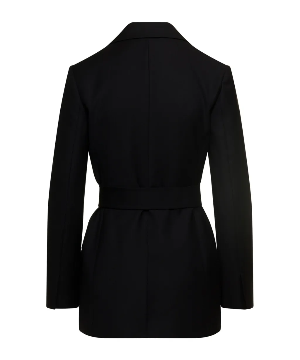 Belted Virgin-Wool Blazer