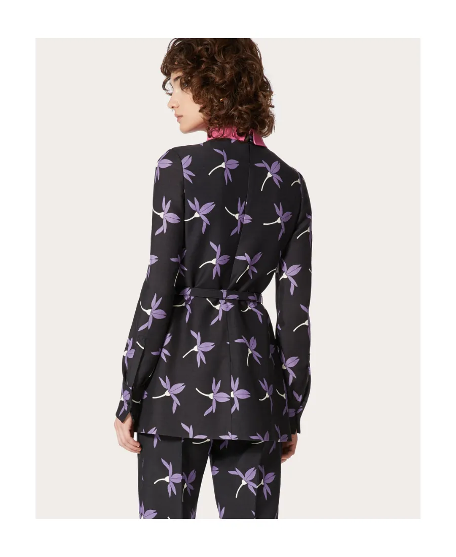 Fairy Flowers Print Belted Shirt