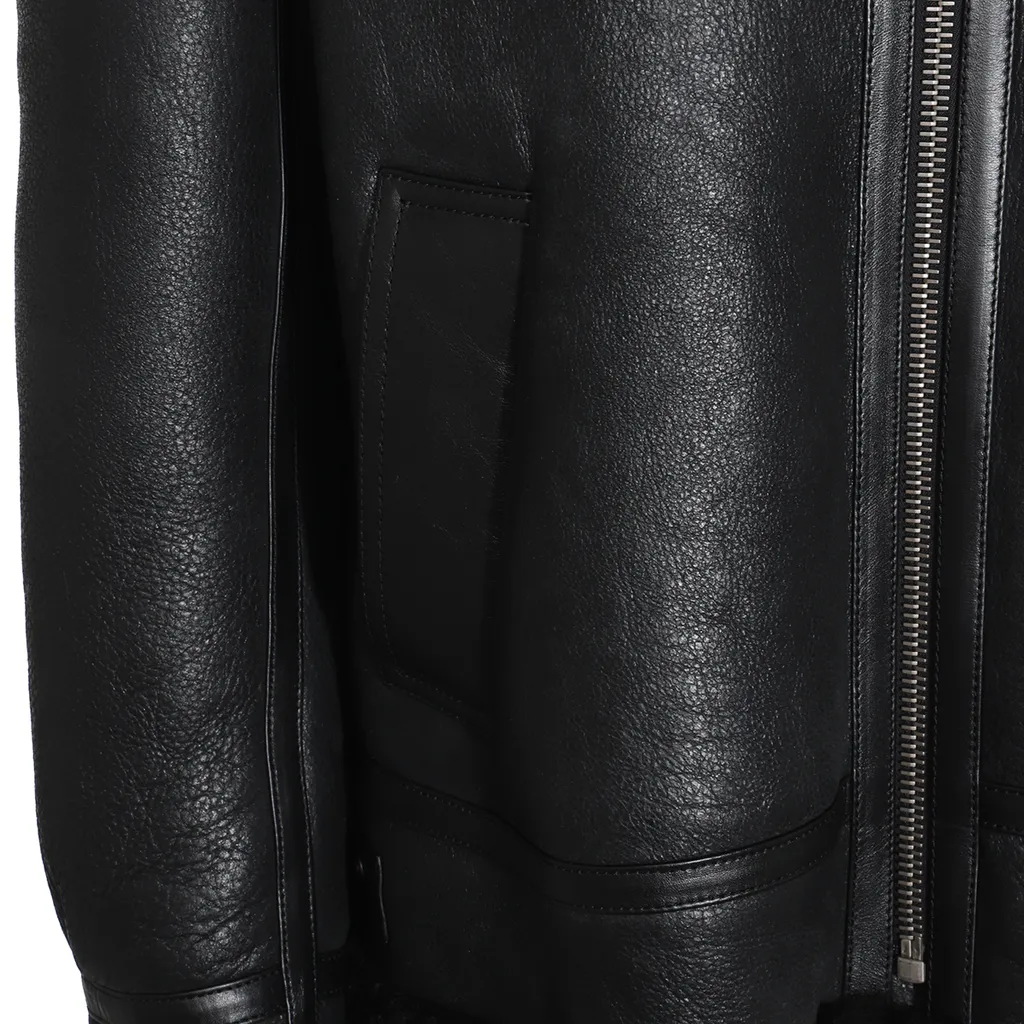 Saint Laurent Zip-Up Drop Shoulder Aviator Jacket