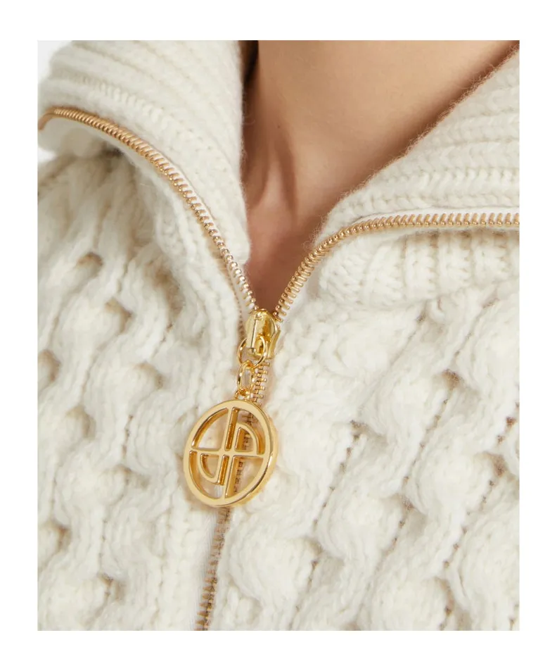 Patou Zip-Up Knitted Cardigan