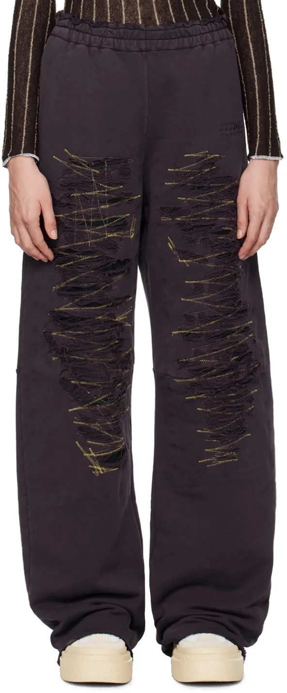 Mm6 Maison Margiela Numbers-Motif Wide-Leg Track Pants