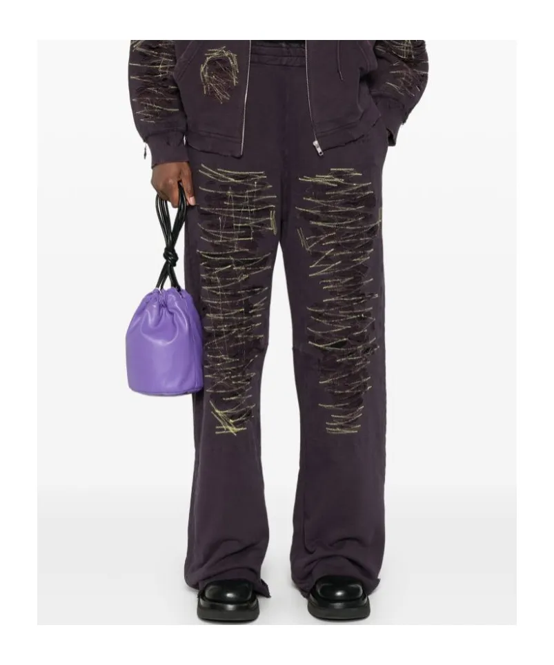 Mm6 Maison Margiela Numbers-Motif Wide-Leg Track Pants