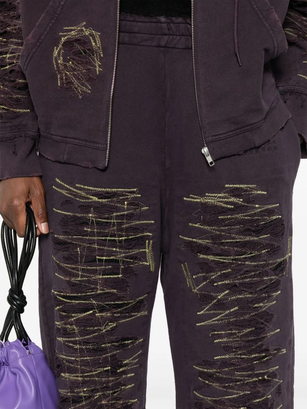 Mm6 Maison Margiela Numbers-Motif Wide-Leg Track Pants