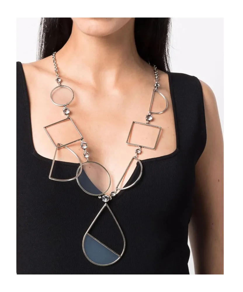 Rhinestone-Embellished Pendant Necklace