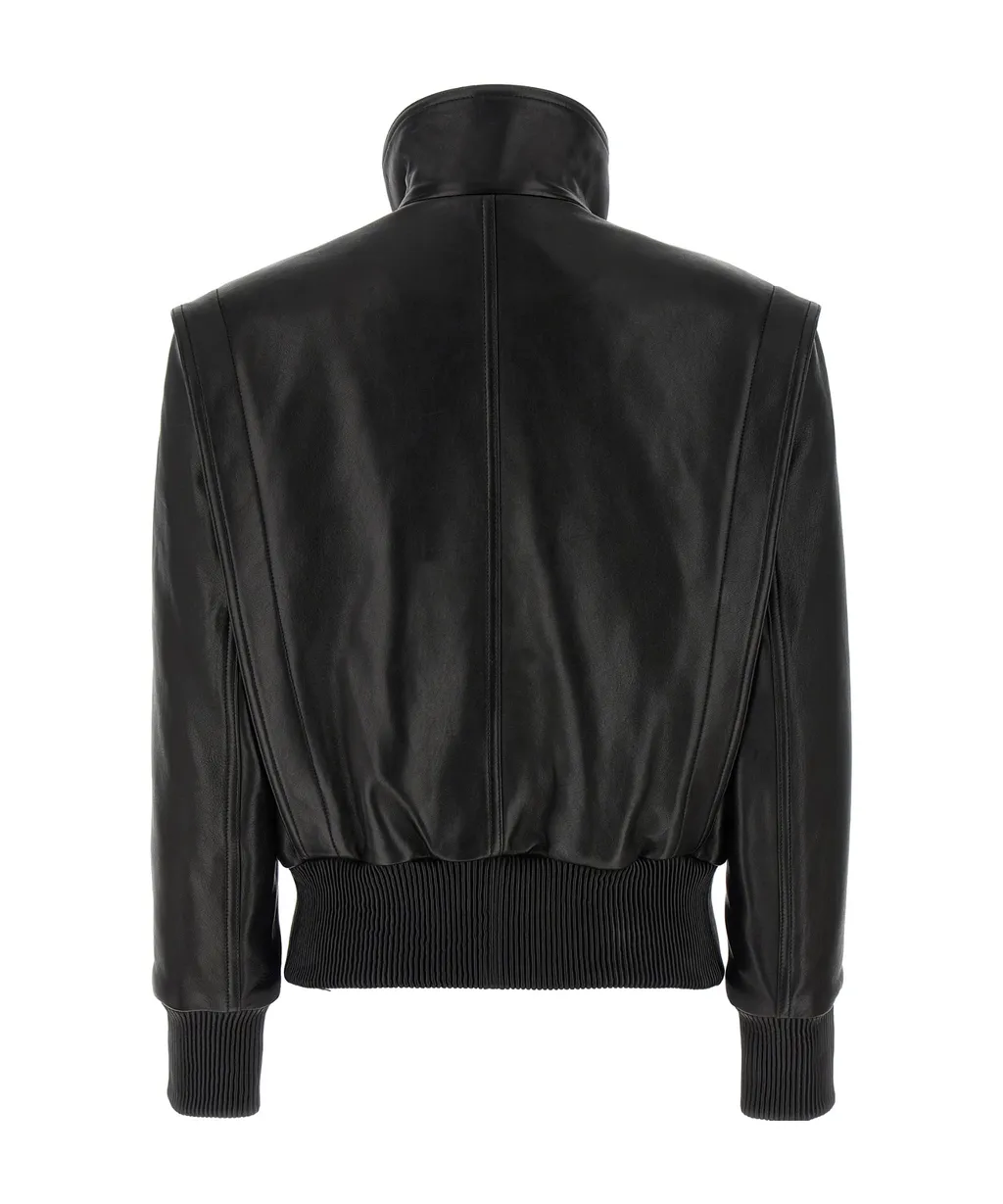 Balmain Button-Detailed High-Neck Bomber Jacket
