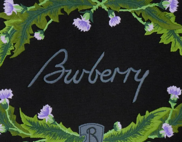 Burberry Logo Embroidered Zip-Up Hoodie