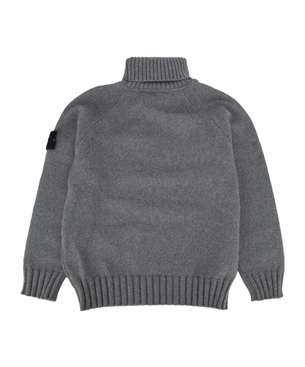 Stone Island Junior Logo Patch Turtleneck Jumper