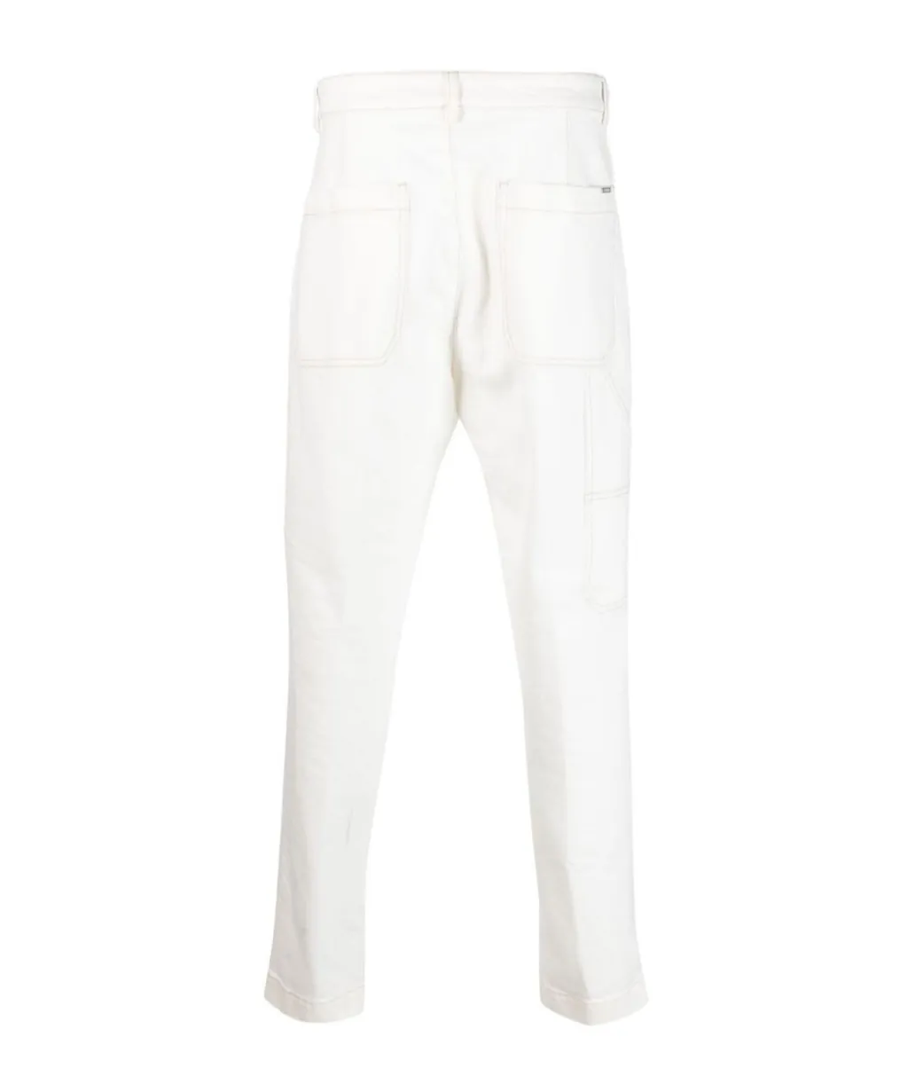 Straight-Leg Stretch-Cotton Trousers