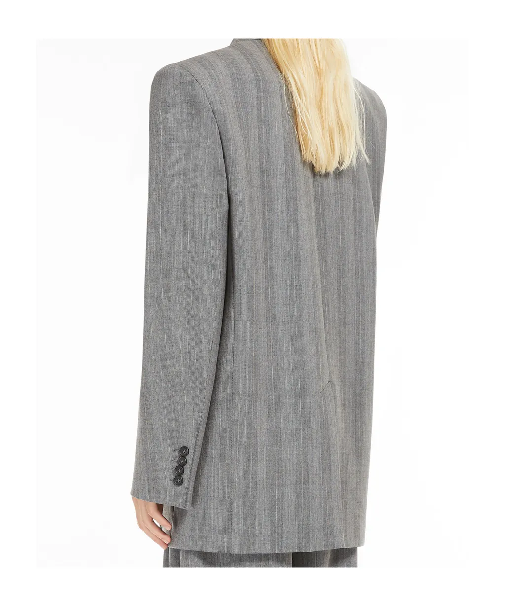 Sportmax Striped Double-Breasted Long-Sleeved Jacket