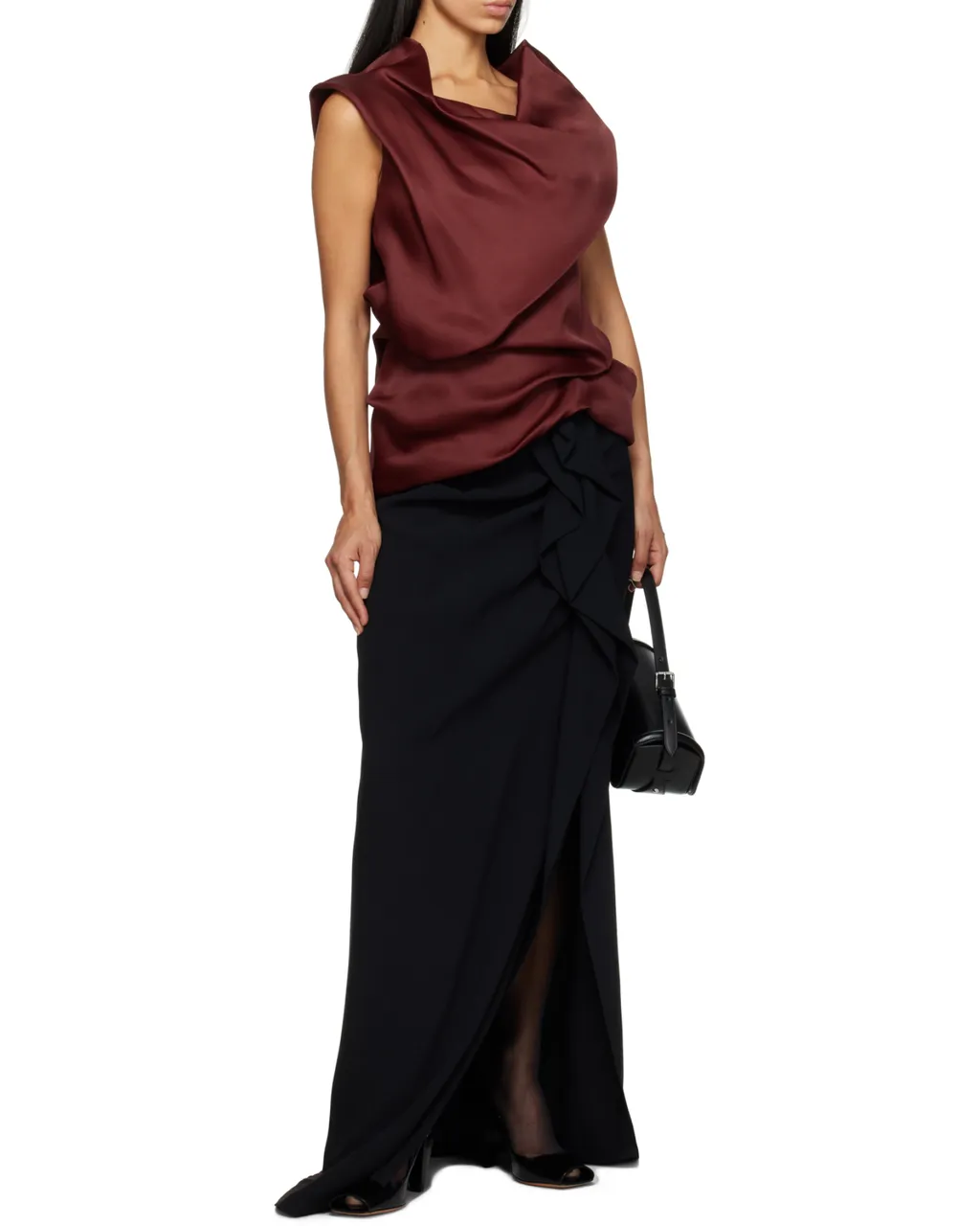 Khaite Luola Draped Satin Top