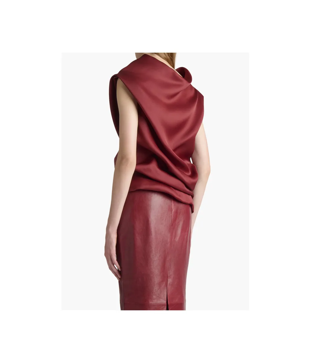 Khaite Luola Draped Satin Top