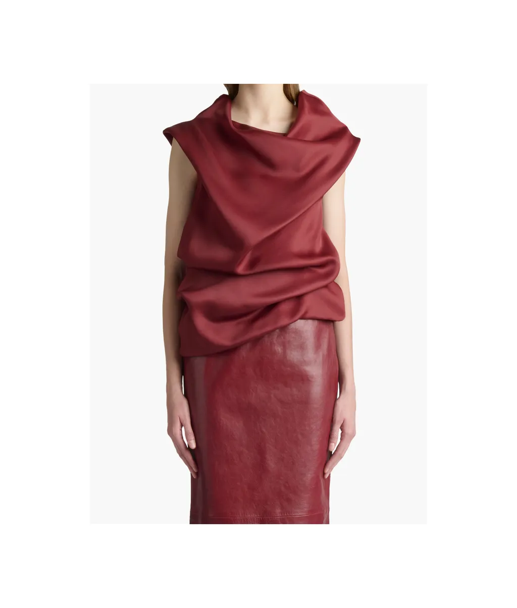 Khaite Luola Draped Satin Top