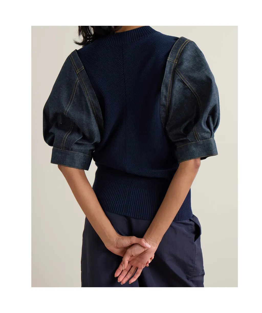 Stitched Open-Thread Detail Sweater