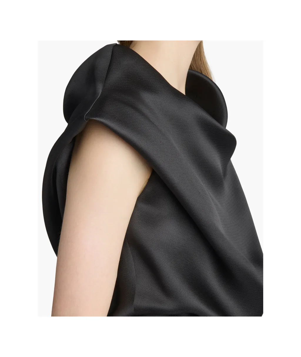 Khaite Luola Cowl Neck Asymmetric Hem Top
