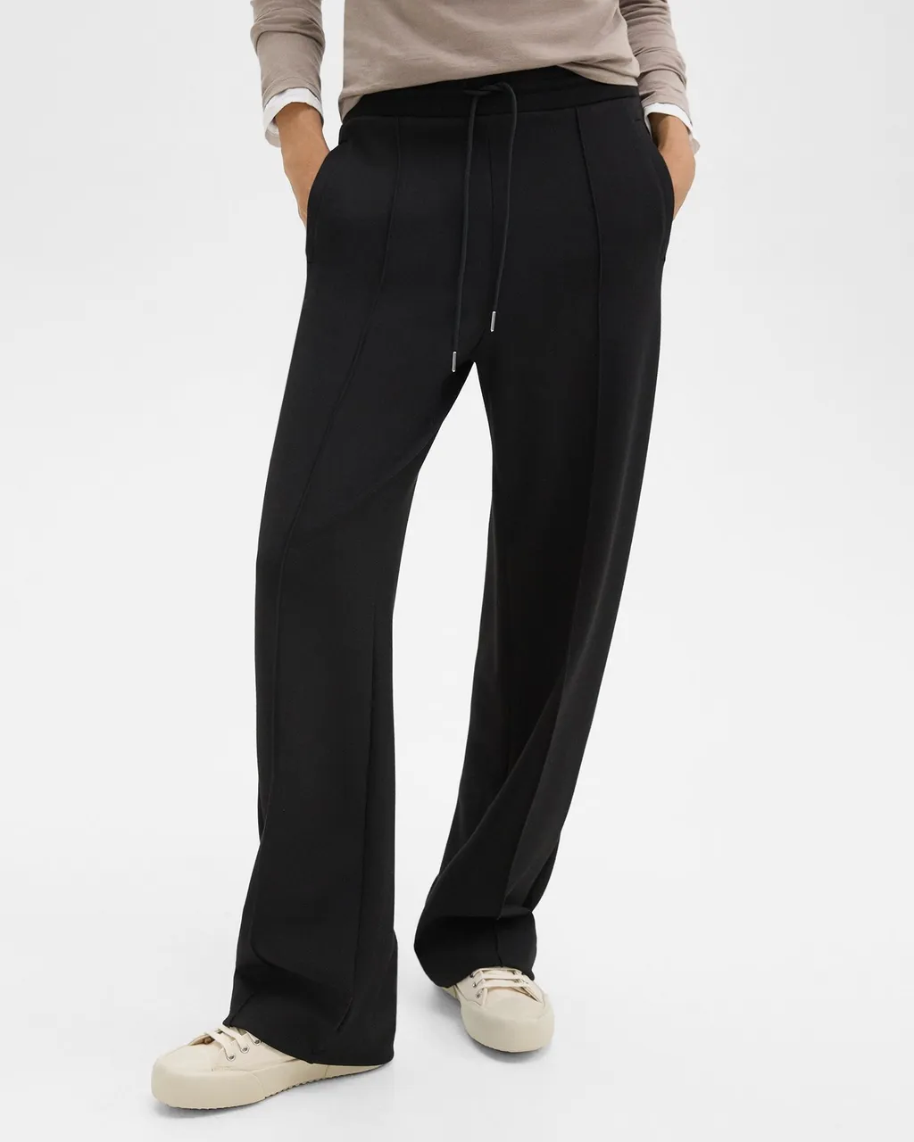 Theory High Waist Drawstring Track Pants