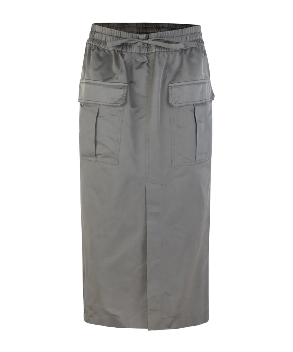 P.A.R.O.S.H. Cargo Taffeta Midi Skirt