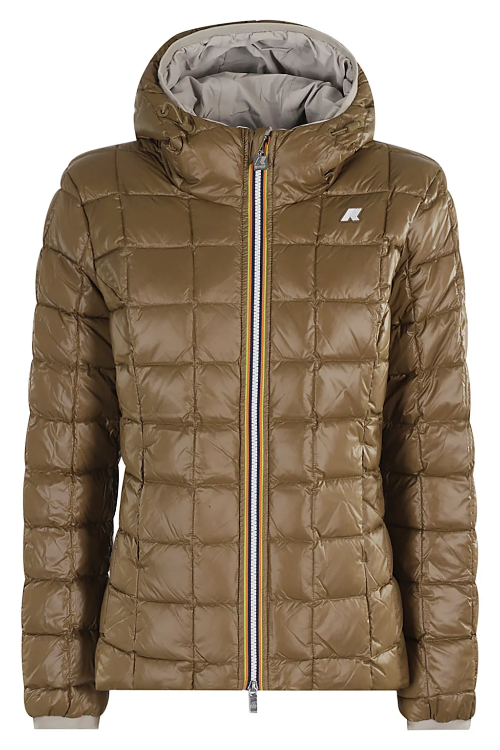 Beige Brown Reversible Insulated Short Jacket