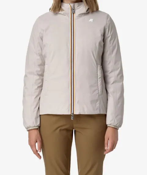 Beige Brown Reversible Insulated Short Jacket