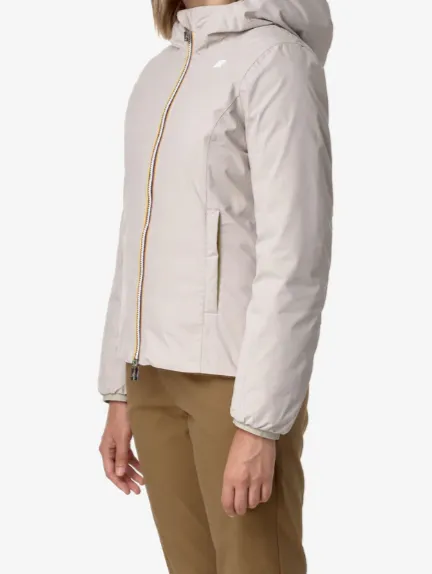 Beige Brown Reversible Insulated Short Jacket
