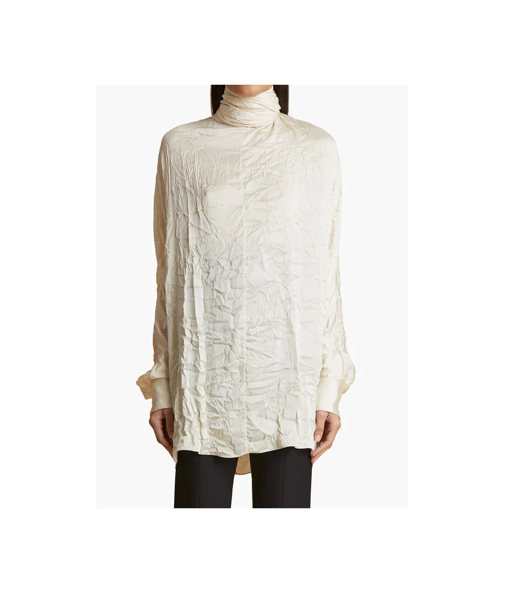 Khaite Bex V-Neck Straight Hem Blouse