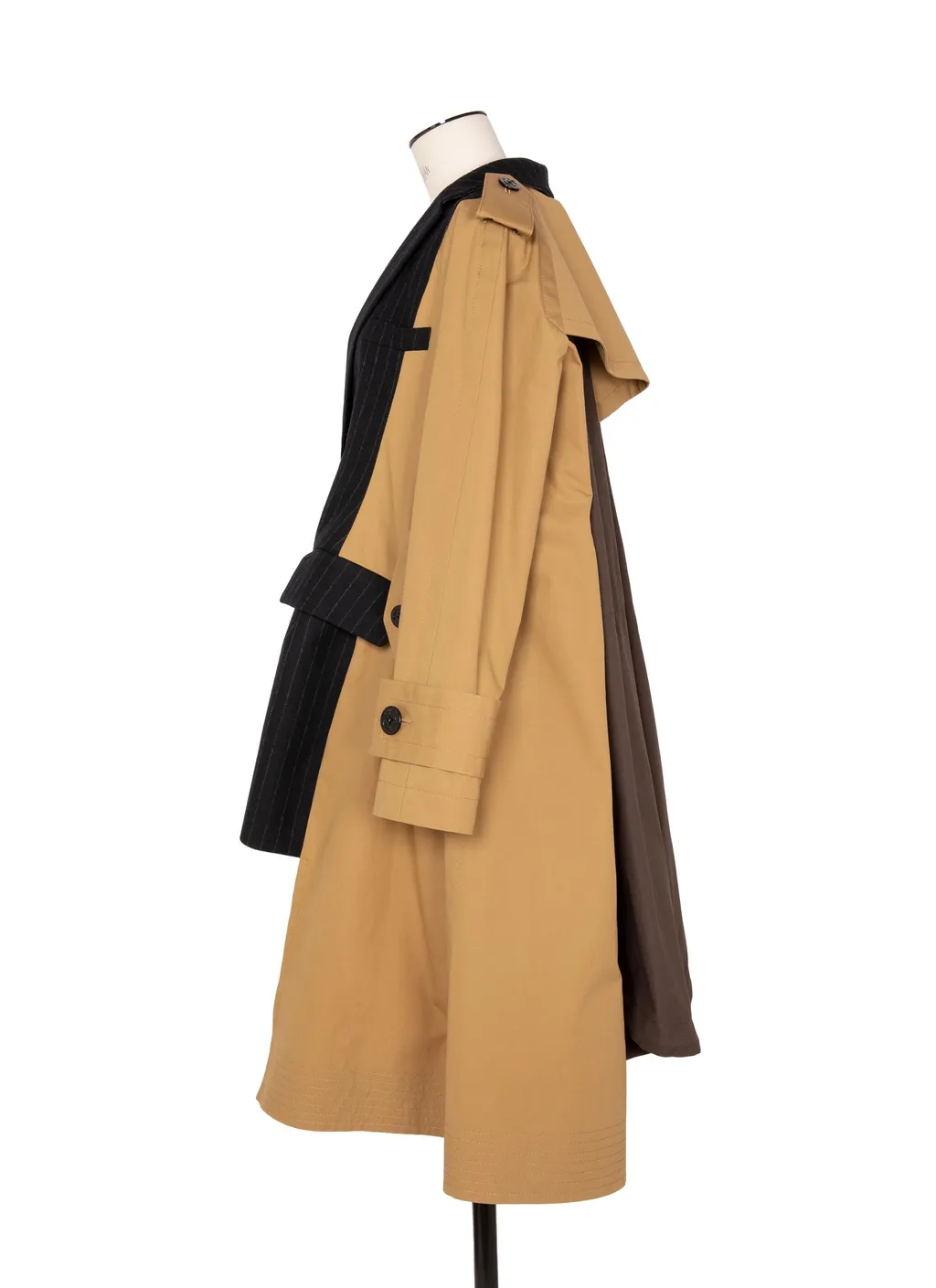 Sacai Pinstripe Detailed Panelled Trench Coat