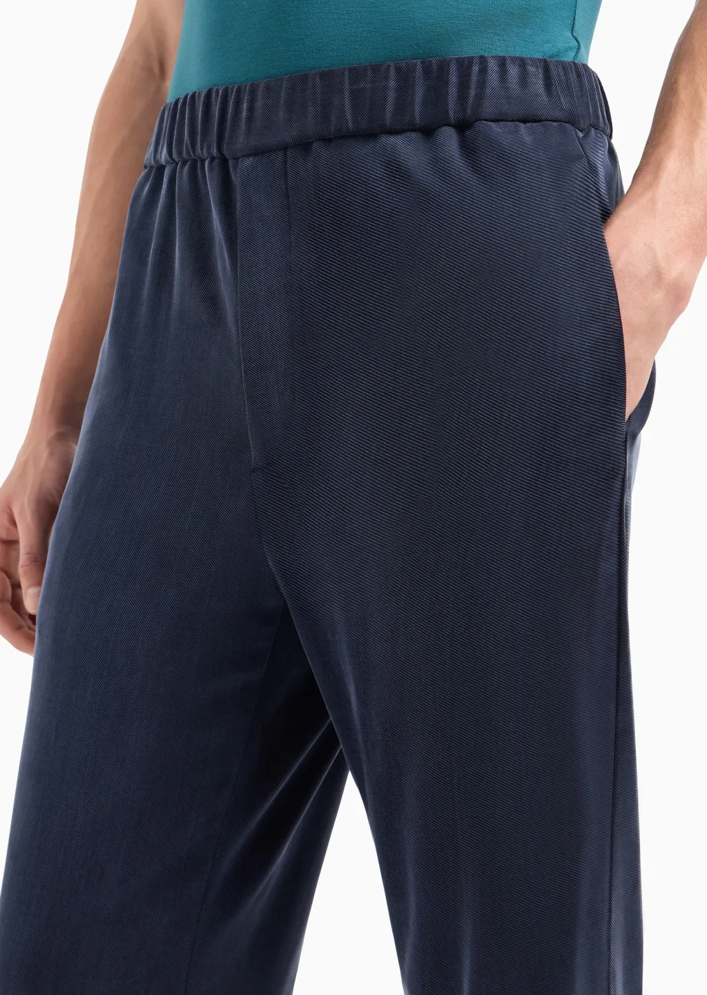 Giorgio Armani Technical Waffle Flat-Front Trousers